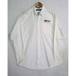 Devon & Jones CAT Production System L/S Pima Cotton Button Up Shirt White Sz XL